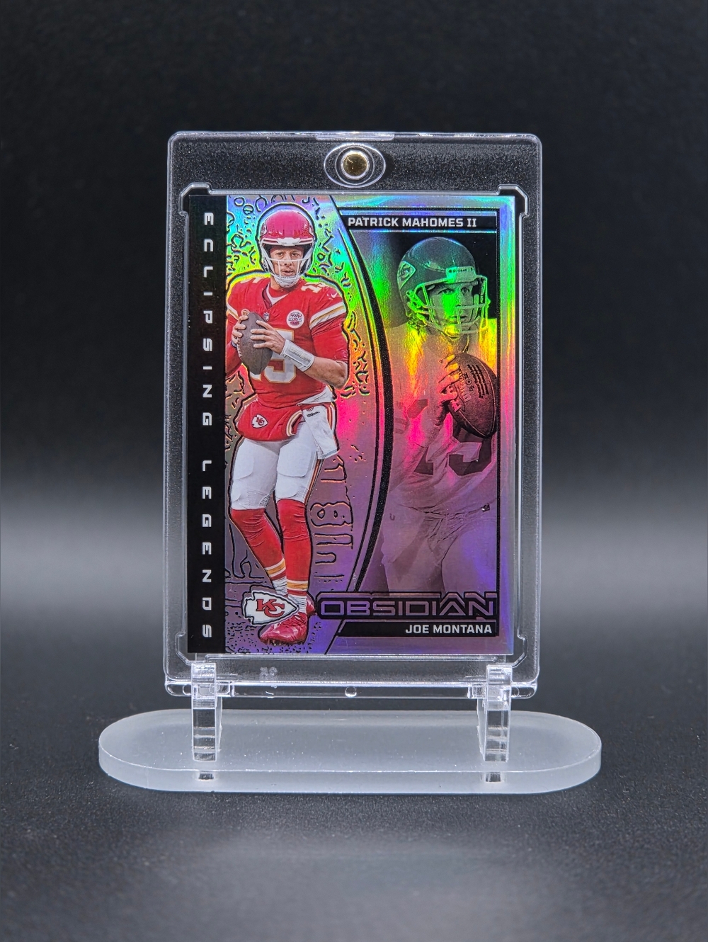 Patrick Mahomes/ Joe Montana – Obsidian Eclipsing Legends – #13/99Chiefs Dual QB